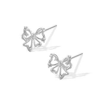 ETAHLOVE Sterling Silver 999 Fine Silver Stud Earrings Women's