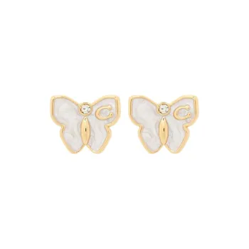 COACH Brass Earrings Women's Gold