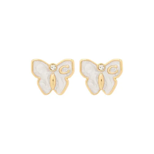 COACH Brass Earrings Women's Gold