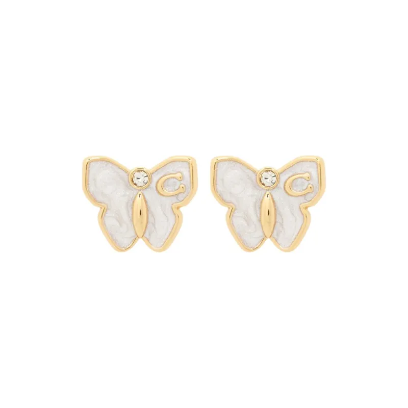 COACH Brass Earrings Women's Gold-0