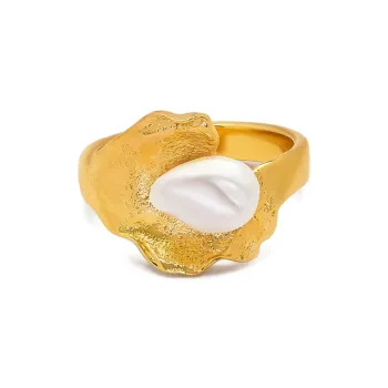 Oscar De La Renta Pearl Lily Pad Ring