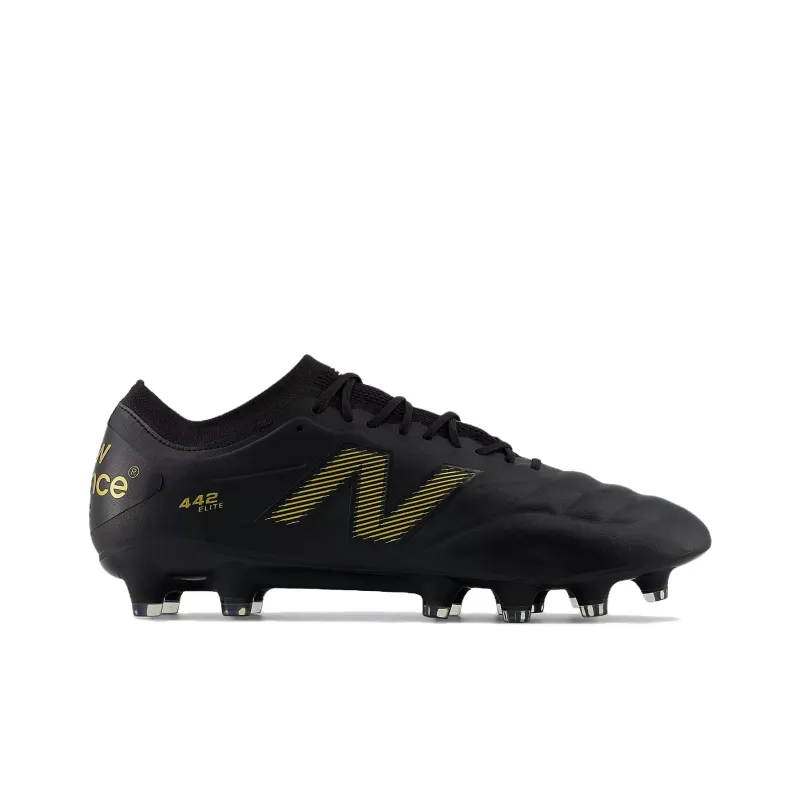 New Balance 442 V2 Anti Slip Wear Resistant Soccer Shoes Men's Black Gold-1