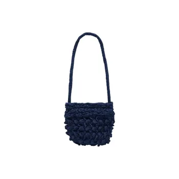 ZARA Cotton Shoulder Bag Women's Blue