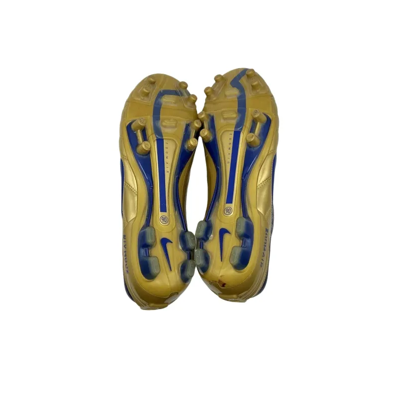 Nike T90 FG Rubber Long Studs Anti Slip Wear Resistant Soccer Shoes Unisex Gold-4