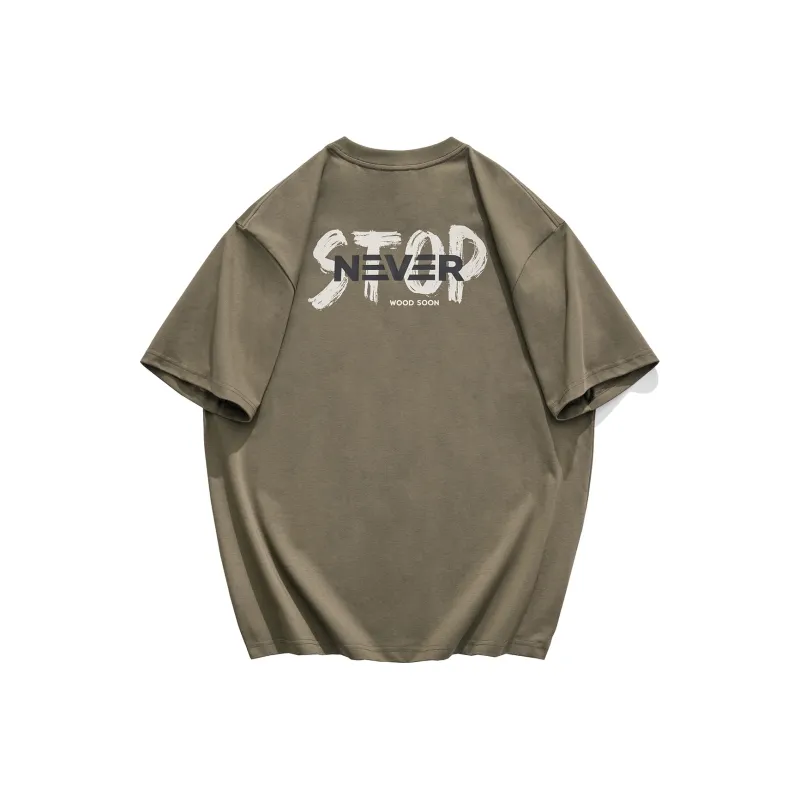WOOD SOON Loose Fit Casual Cooling Heavyweight Men's Clothing Top Unisex-4