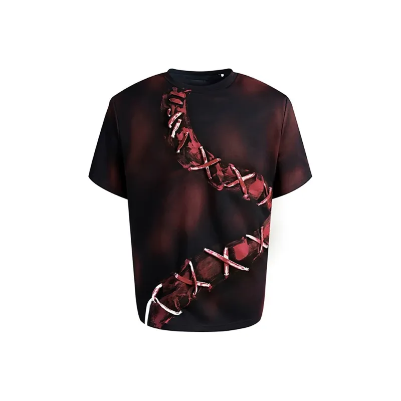 WOHOO T Shirts Unisex Black Red-0