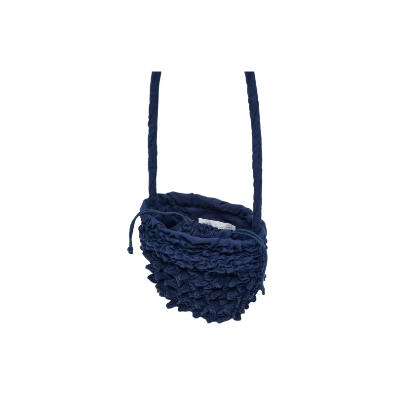 ZARA Cotton Shoulder Bag Women's Blue-3