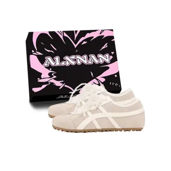 Alxnan Casual Shoes Women's Low Top Ivory/Silver/Pink/Lemon