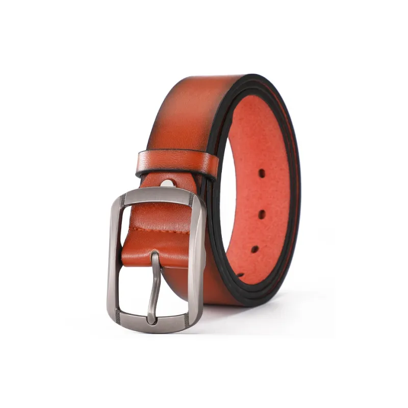 Yalu Cow Split Leather Belts Men's Width 3.5CM-3