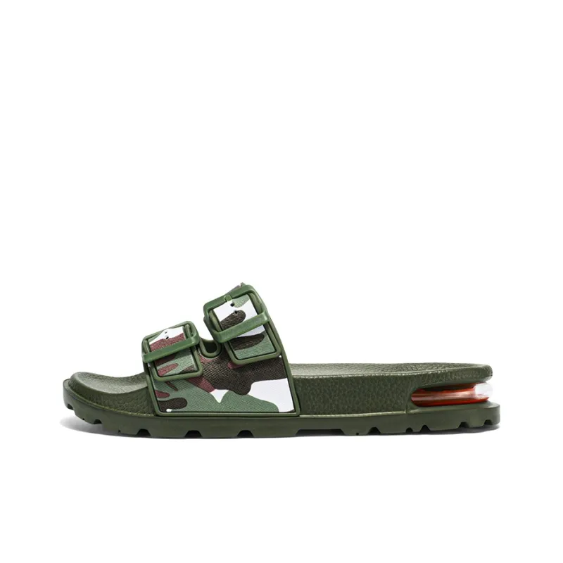 MIIOW Rubber Sole Leather Patchwork Slip Resistant Abrasion Resistant Slide Slippers Men's-5