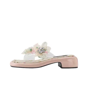 Wonderful Couple Rhinestone Slide Slippers Women's