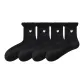 [4 Pack, Sweet Style Heart Embroidery]4 Pairs of Black