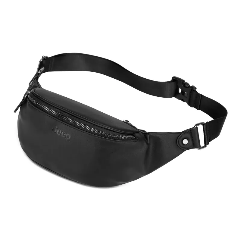 Jeep PU Sling Bag, Crossbody Bag, Fanny Pack Regular Unisex Black-1