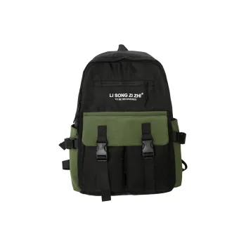 Yalu Nylon Backpack Unisex Black/Army Green