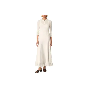 Bottega Veneta SS25 Long Sleeved Dress Women's White