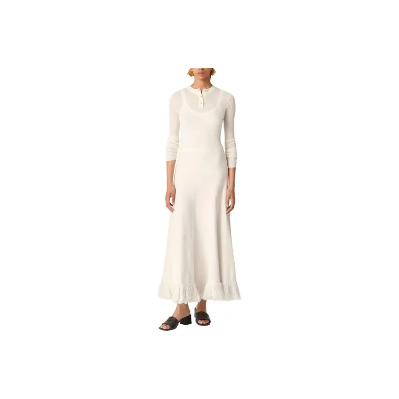 Bottega Veneta SS25 Long Sleeved Dress Women's White-0