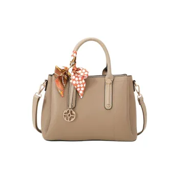 PAYOT Microfiber Synthetic Leather Shoulder Bag, Crossbody Bag, Handbag Regular Women's Khaki/Red
