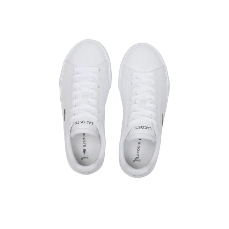 LACOSTE Lerond Wear resistant And Lightweight Low Top Skateboard Shoes Women's White-2