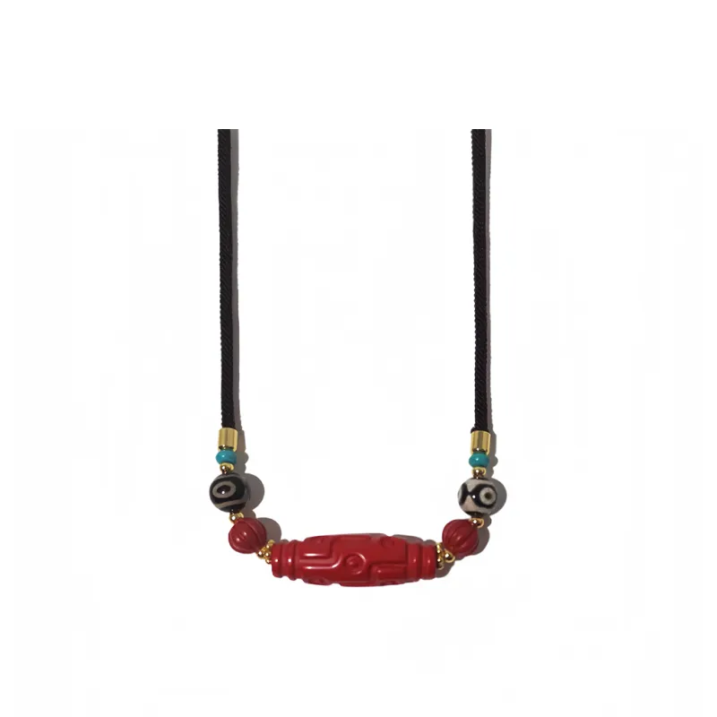 MUXIANG Cinnabar Necklaces Unisex-0