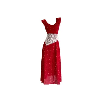 SKYA Sleeveless Dresses Women's Red Recipe Towel