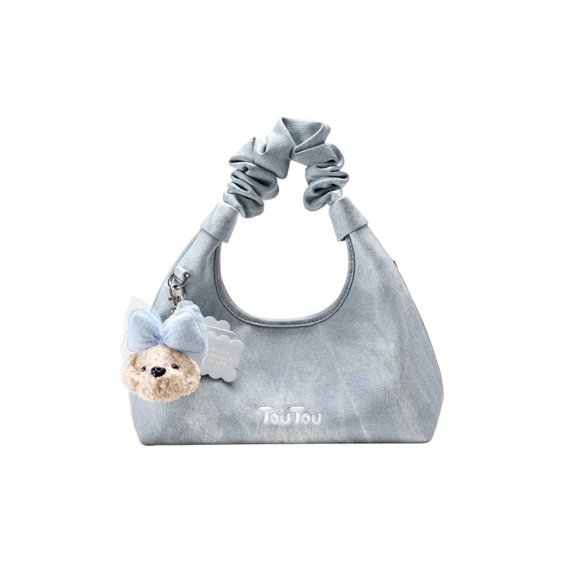 TOUTOU Synthetic Leather Handbag Regular Women's Denim Blue-0