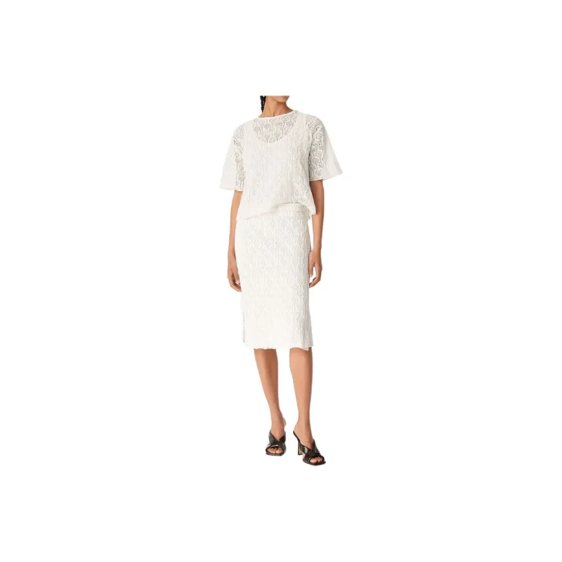 Bottega Veneta SS25 Casual Long Skirt Women's White-0