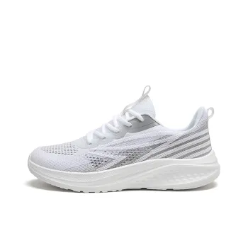 TELENT Shock Absorbers With Slip Resistant Features Low Top Casual Shoes Unisex White Gray