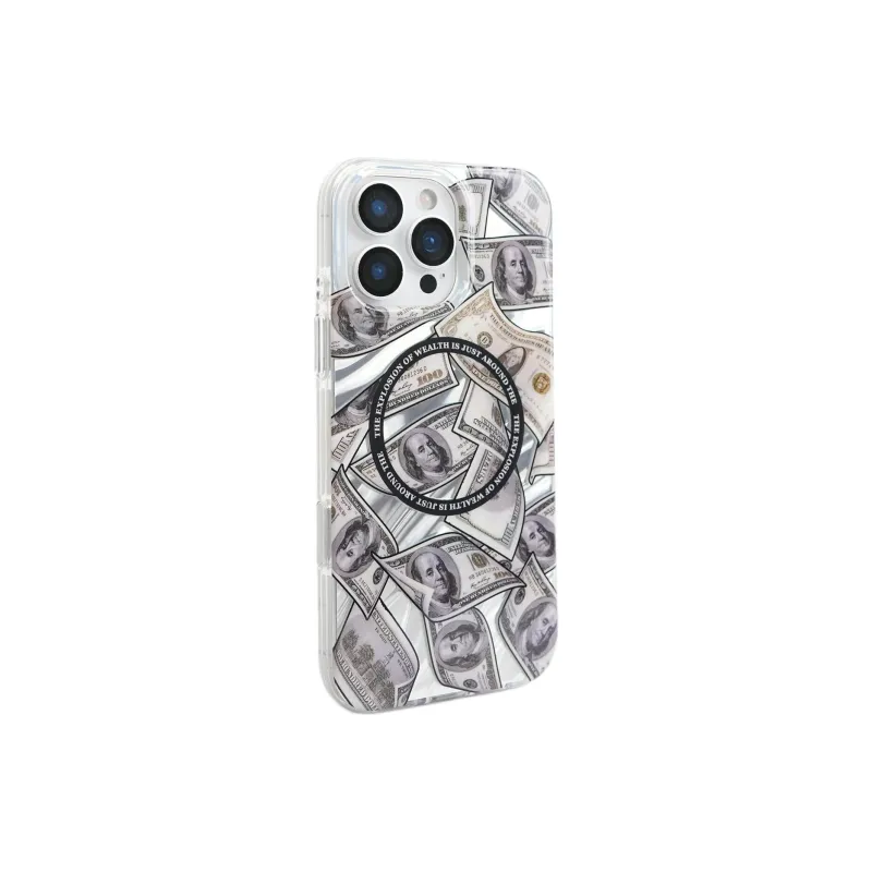 Sopi Acrylic Material Dollar Bill Magnetic Stand Phone Cases Compatible With IPhone 16/15 Pro Max/Apple 13/14 Pro/Max-5