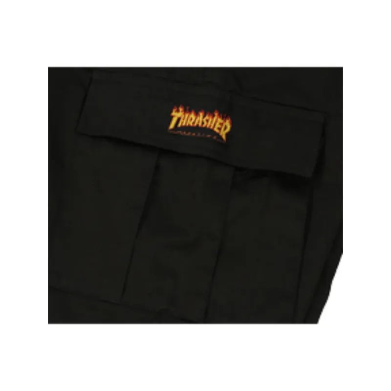 Thrasher Cargo Shorts Unisex Black-3
