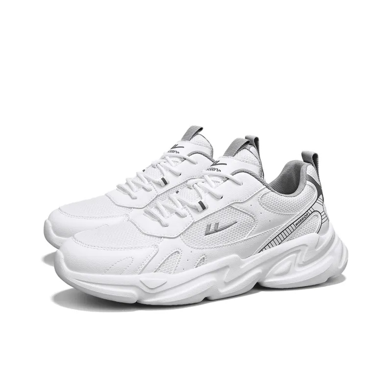 WARRIOR Running Shoes Men Low Top White Gray-0