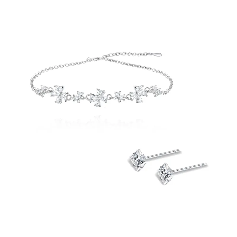 NUSQ Sterling Silver With Zircon Bracelets Women's-5