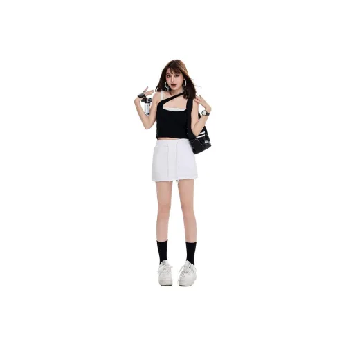 Wen Shan Casual Short Skirts Women's White