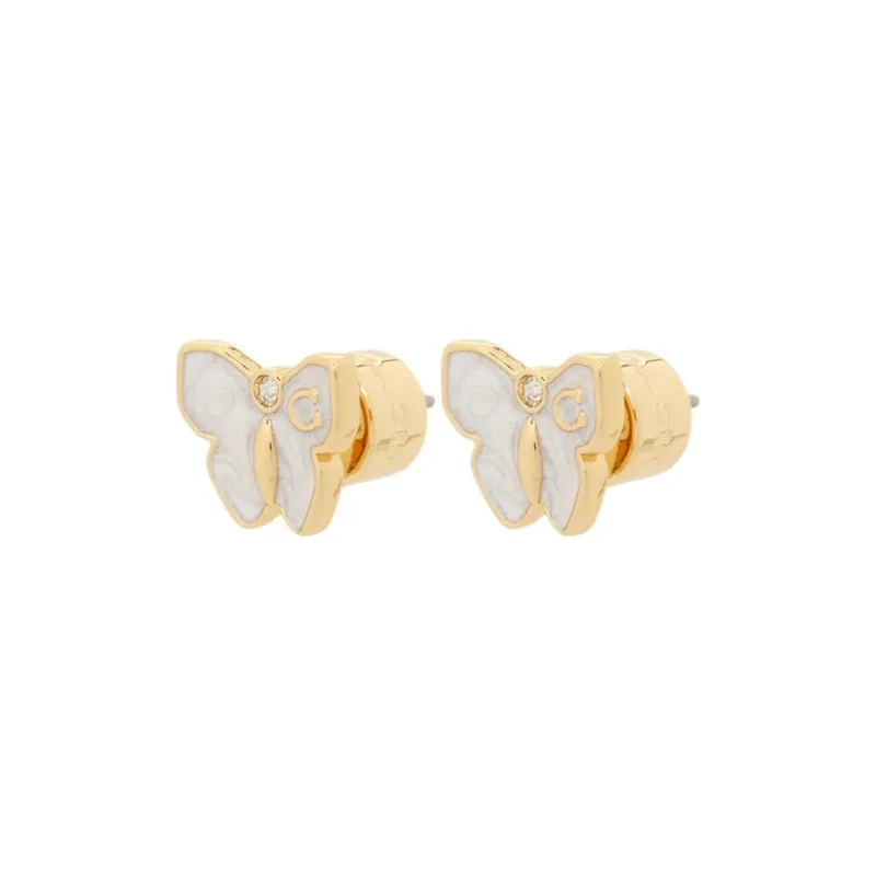 COACH Brass Earrings Women's Gold-1
