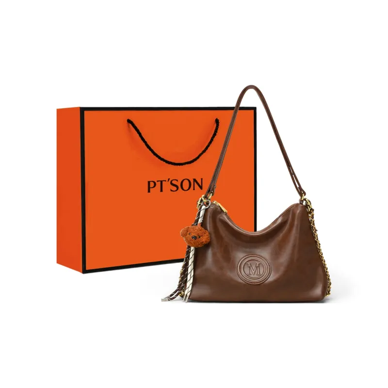 PT'SON Synthetic Leather Tote Bag, Shoulder Bag Women's Coffee/Brown-6