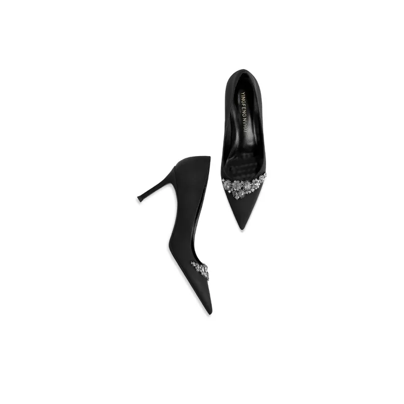 GOSO Slim Heel High Heels Women's Black-4