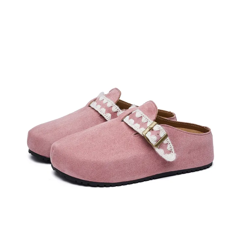 GDXF Rubber Sole Abrasion Resistant Slip Resistant Closed Toe Slippers Women's-8
