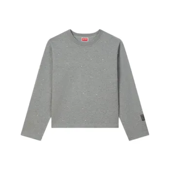 KENZO FW25 Drop Shoulder Sleeve T Shirt Women's Pearl Gray