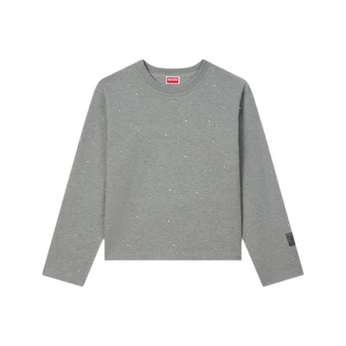 KENZO FW25 Drop Shoulder Sleeve T Shirt Women's Pearl Gray