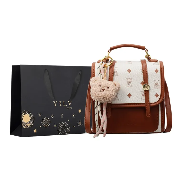 Yi Brigade PU Backpack Regular Women's Black/Ecru/Pink/Coffee-4