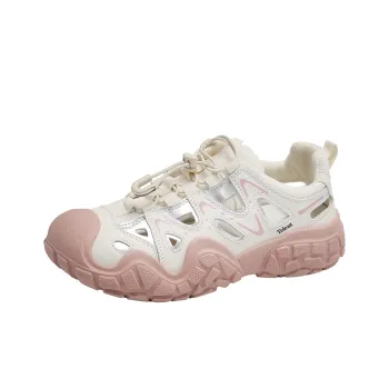 TELENT Shock Absorbers With Slip Resistant And Abrasion Resistant Properties Low Top Casual Shoes Women's Pink