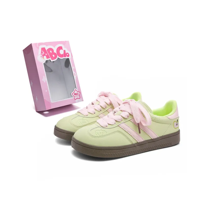 ABCIO Skateboard Shoes Women's Low Top Red Apple/White Red/Green Apple-11