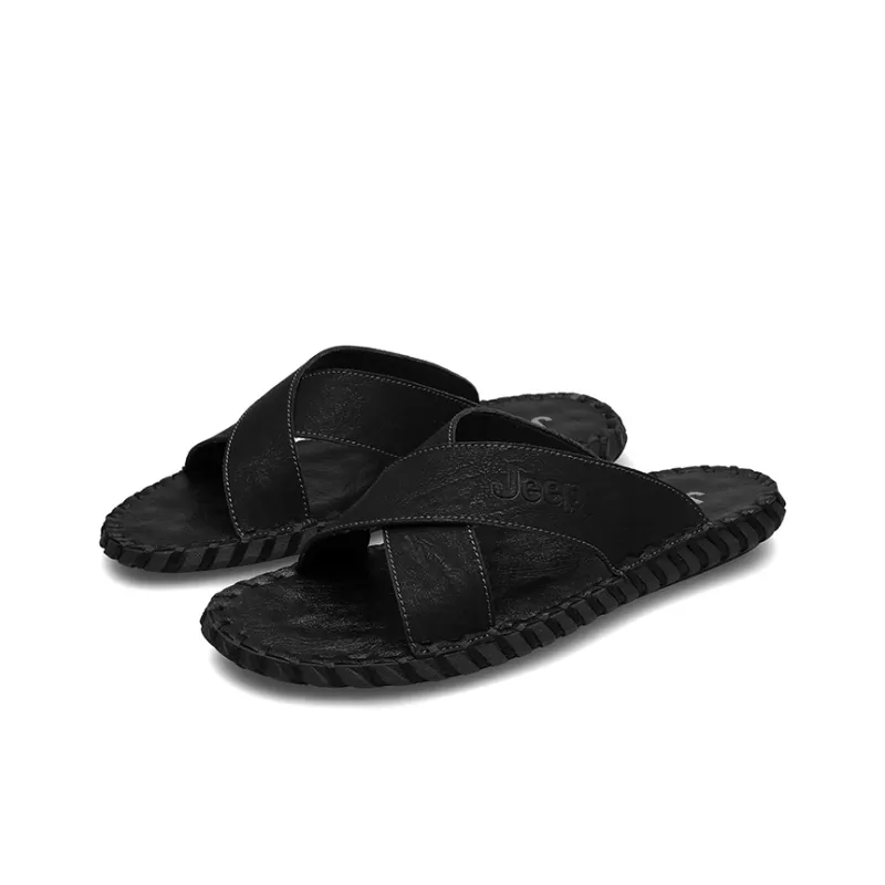 Jeep Rubber Sole Slip Resistant Abrasion Resistant Slide Slippers Men's-8