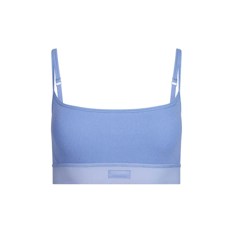 SKIMS SS25 COTTON RIB SCOOP BRALETTE Bra Women's 1 Pack-0