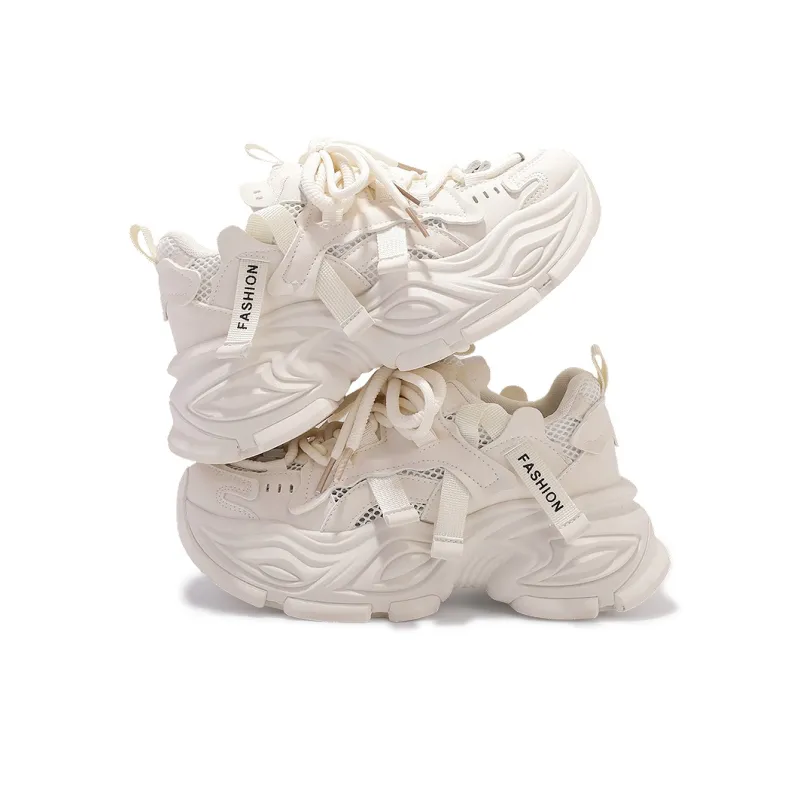 Miss Zhang Low Top Chunky Sneakers Women's Beige-5