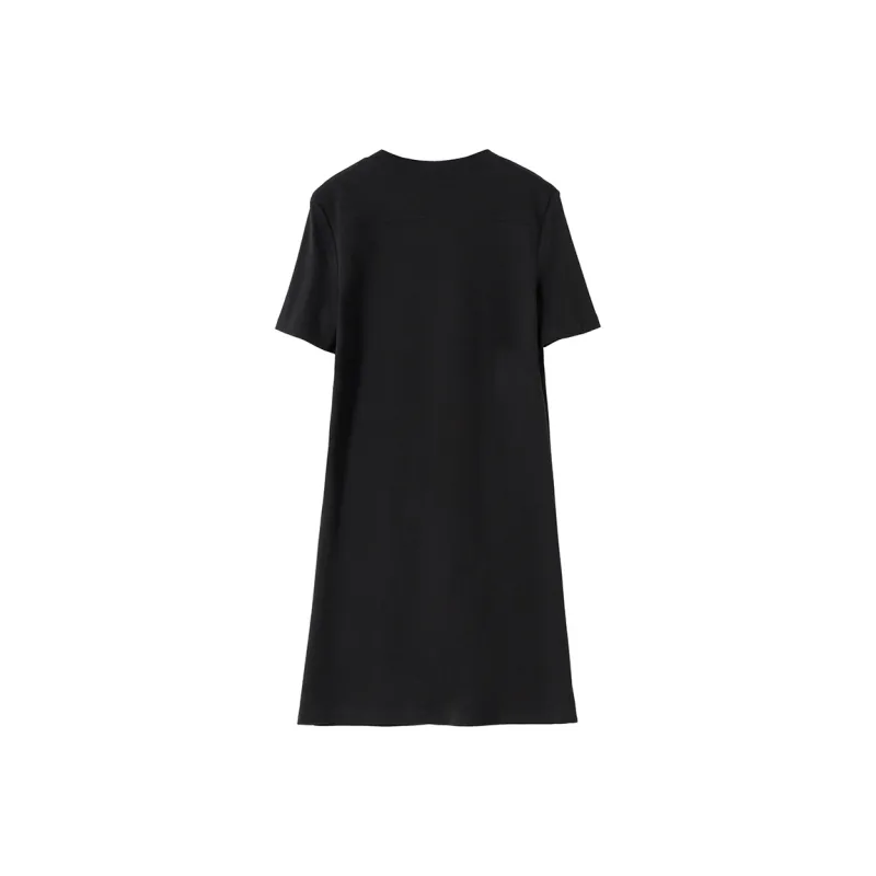 SOON FLOWER Short Sleeved Dress Women's Black-1