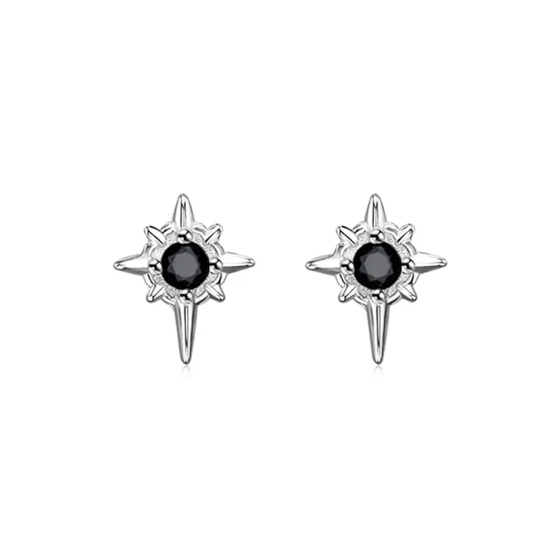 WINGSTOP Zircon Stud Earrings Unisex-2