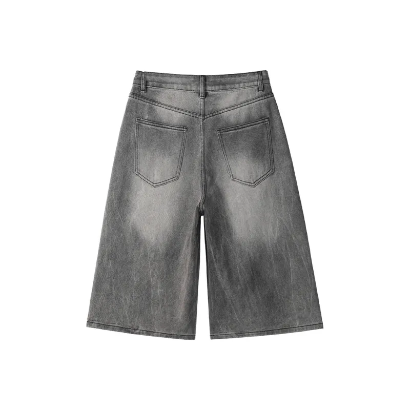 Qnxeey Denim Shorts Unisex-3