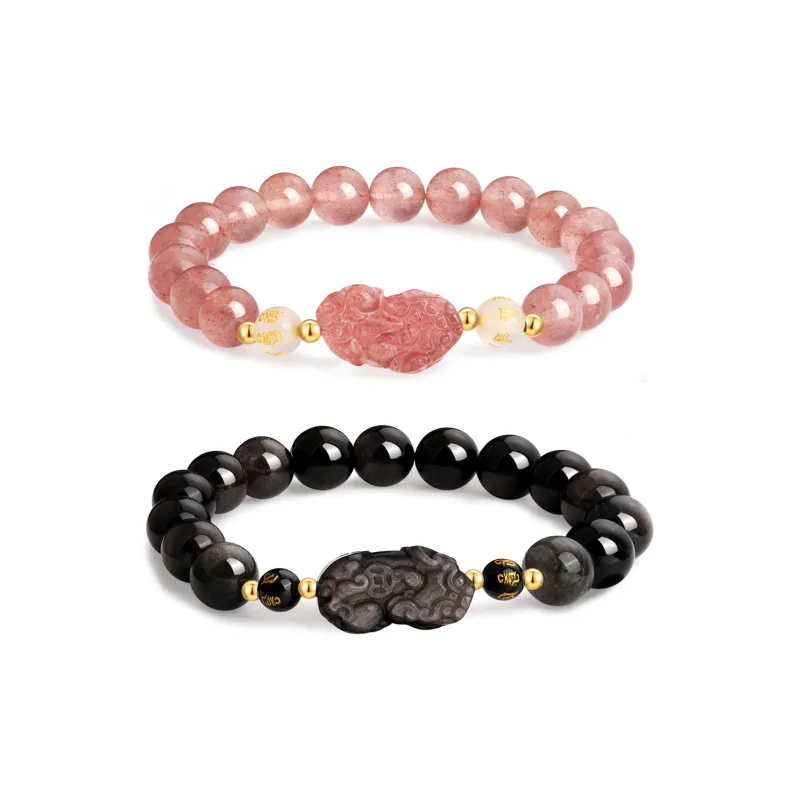 Lao Feng Xiang Processing Obsidian Bracelets Unisex-10
