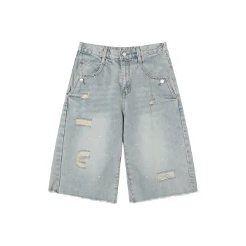TGNS Casual Shorts Unisex Denim Blue