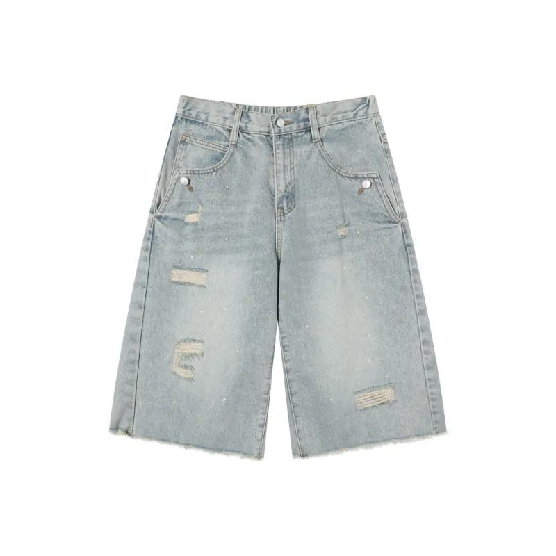 TGNS Casual Shorts Unisex Denim Blue-0